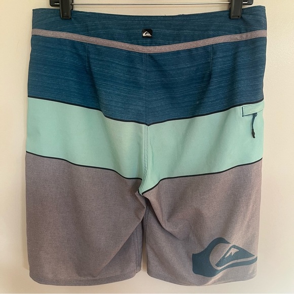 Quiksilver Board Shorts Mens Size 30 Blue Drawstring Summer Beach Casual Stretch - Picture 14 of 16